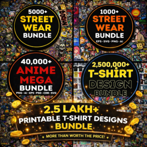 Home 2.5 lakh+ printable t shirt designs bundle | png, ai, svg