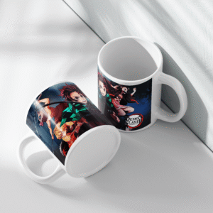 demon slayer graphic printed ceramic coffee mug gift for fans | 350 ml